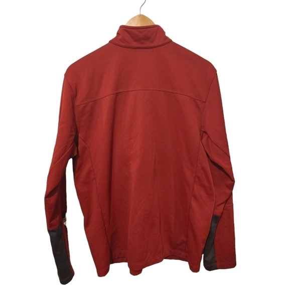 North face burgundy Red Long Sleeve Polo Shirt - Picture 3 of 6